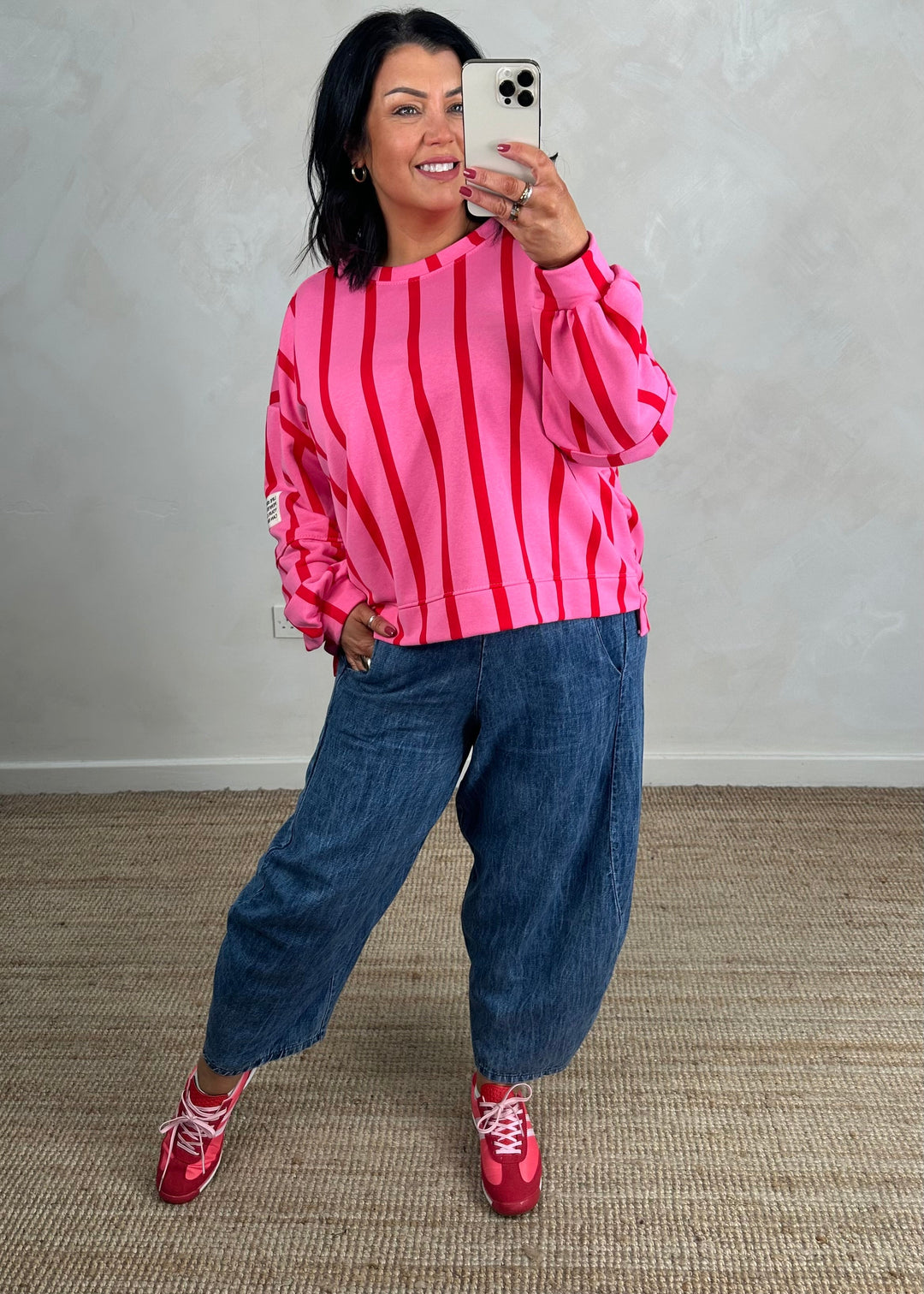 Perfect striped sweater - pink/red