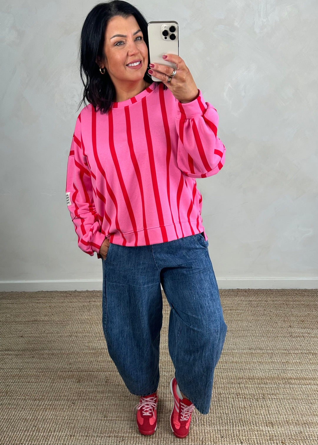 Perfect striped sweater - pink/red
