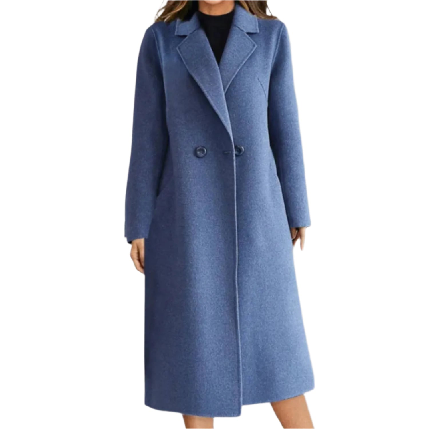 Isabella – Women's Long Wool Winter Coat | Elegant Warm Trench with Lapel Collar
