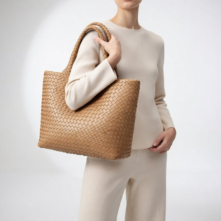 Delphine™ — Woven Tote Bag Timeless Elegance