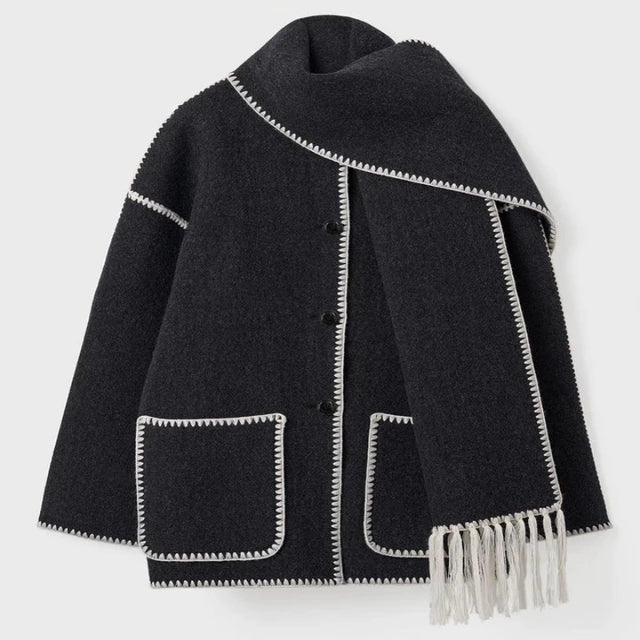 Lornbridge™ - Coat with Elegant Fabric Scarf