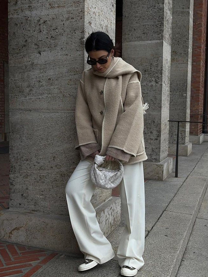 Lornbridge™ - Coat with Elegant Fabric Scarf