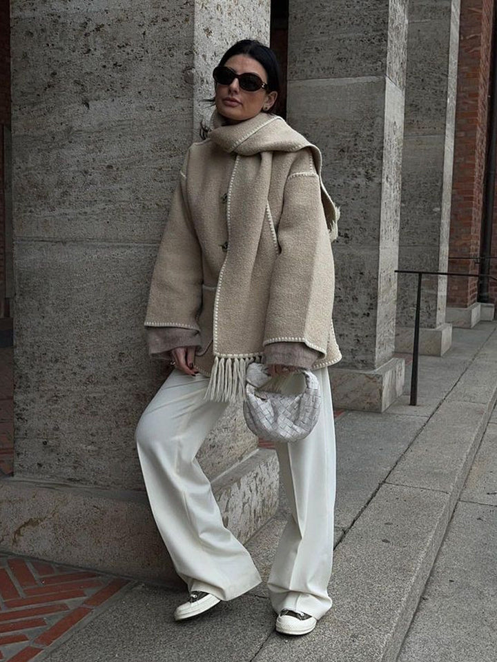 Lornbridge™ - Coat with Elegant Fabric Scarf