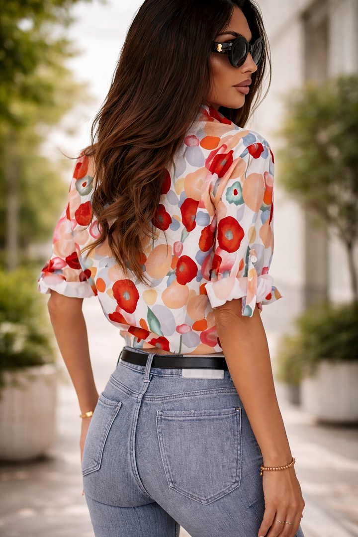 Ava | Vibrant Floral Long-Sleeve Shirt