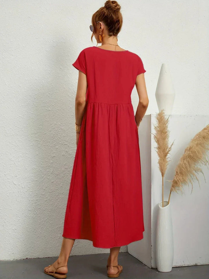 Sophie™ — Fluid Midi Dress Timeless Elegance
