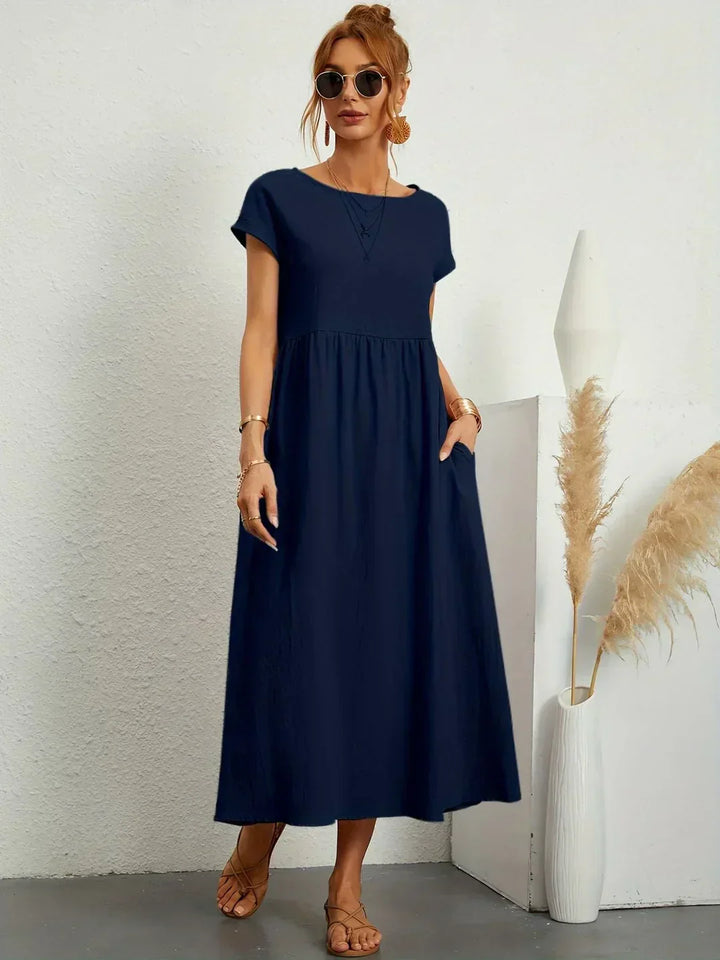 Sophie™ — Fluid Midi Dress Timeless Elegance