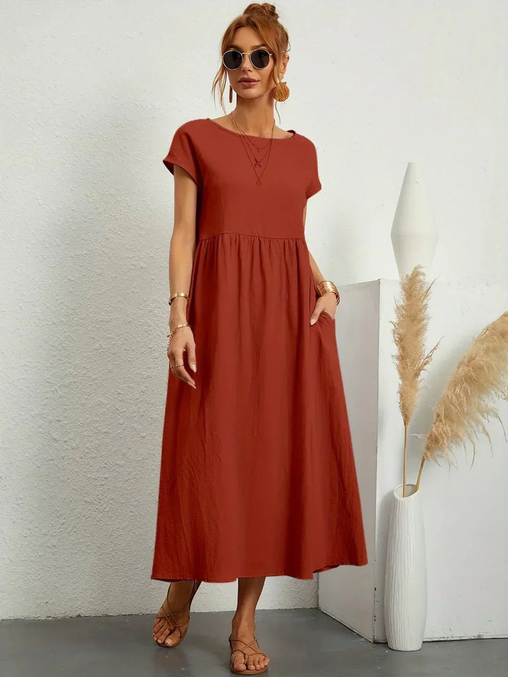 Sophie™ — Fluid Midi Dress Timeless Elegance