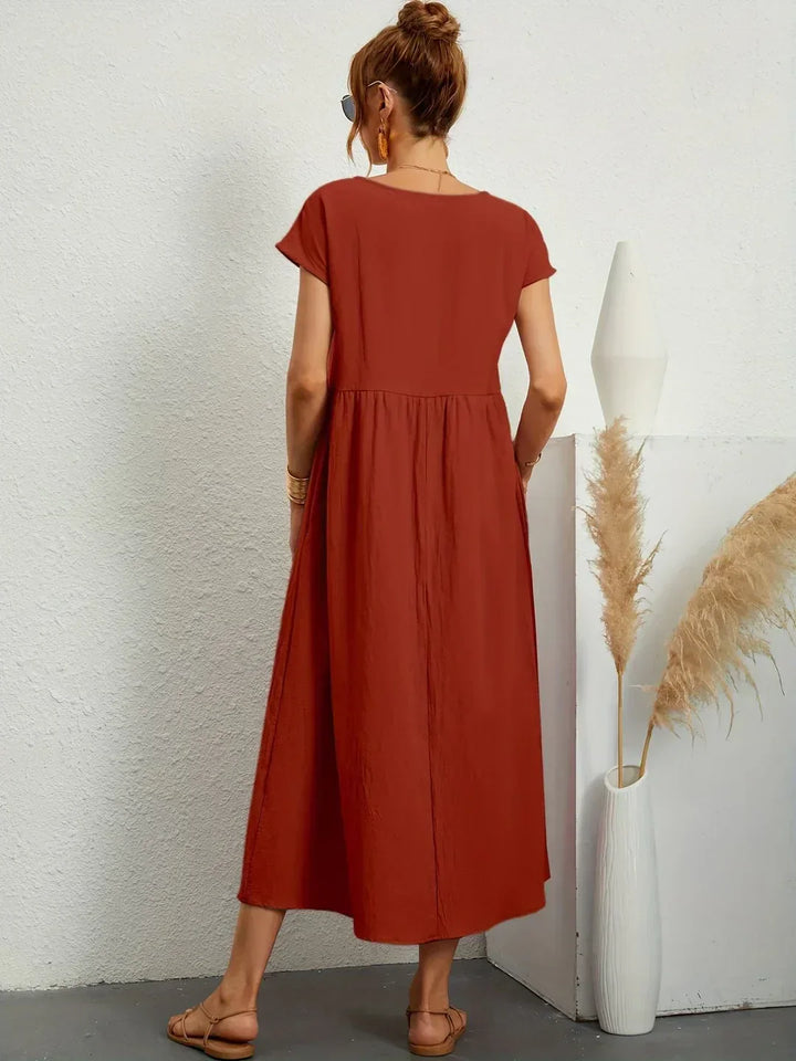 Sophie™ — Fluid Midi Dress Timeless Elegance