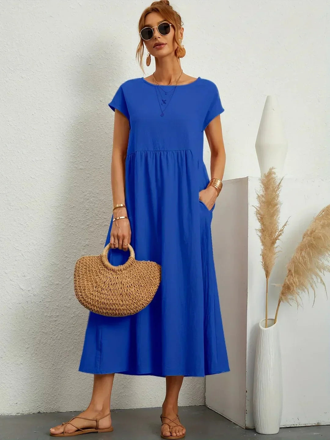 Sophie™ — Fluid Midi Dress Timeless Elegance
