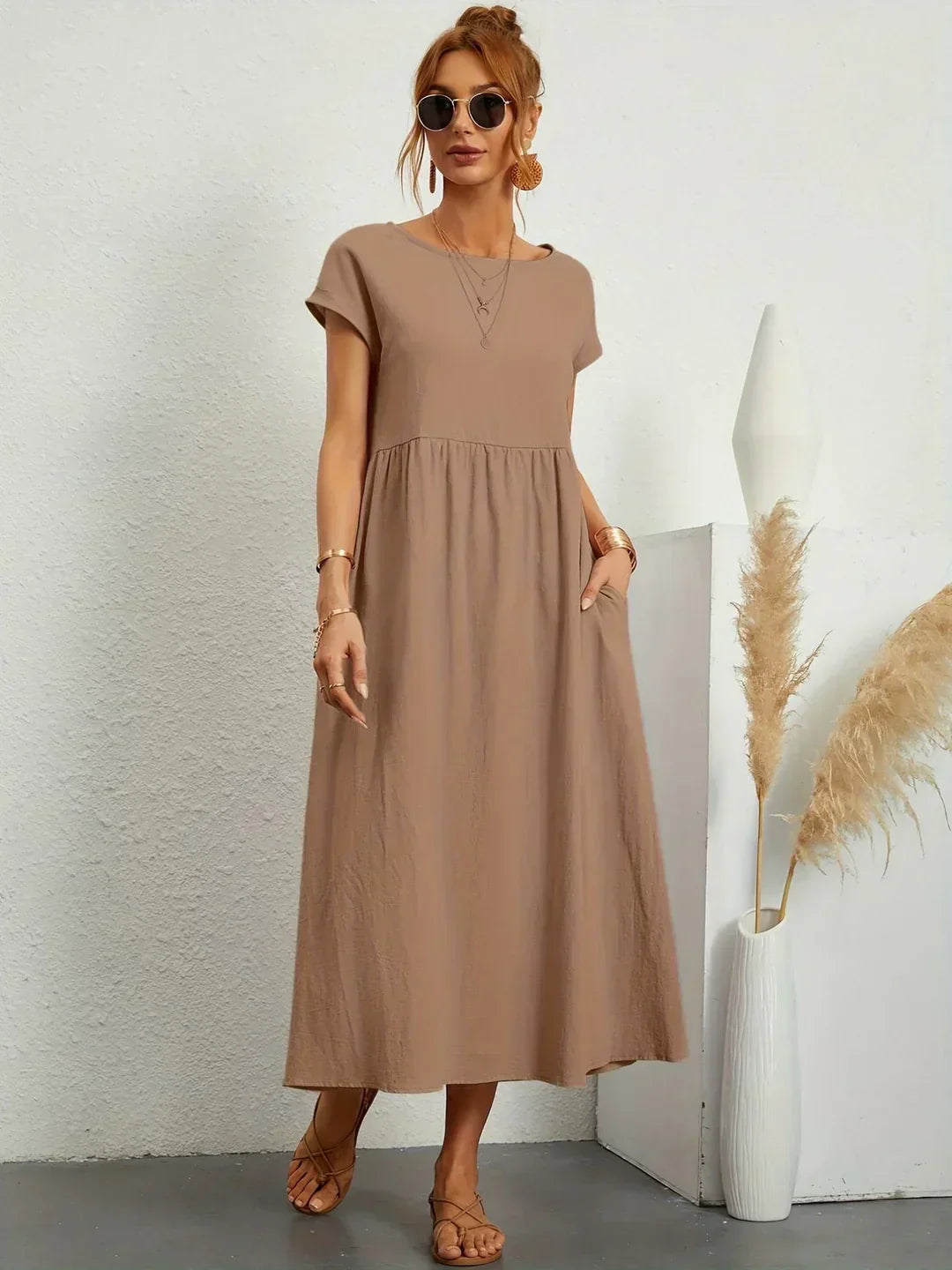 Sophie™ — Fluid Midi Dress Timeless Elegance