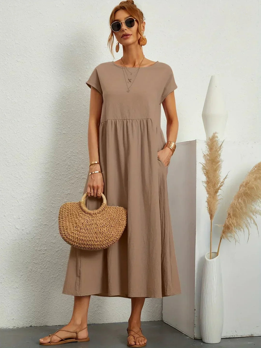 Sophie™ — Fluid Midi Dress Timeless Elegance