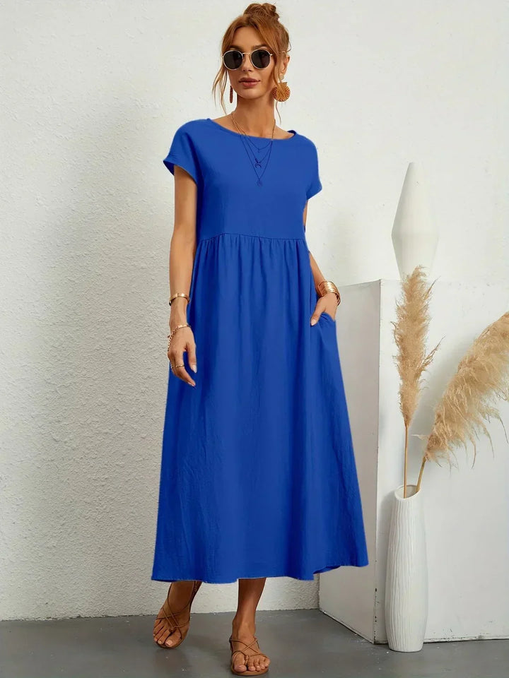 Sophie™ — Fluid Midi Dress Timeless Elegance