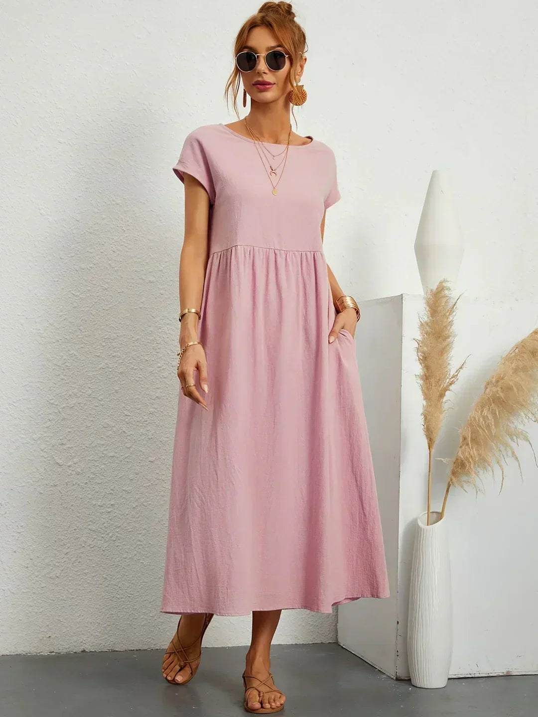 Sophie™ — Fluid Midi Dress Timeless Elegance