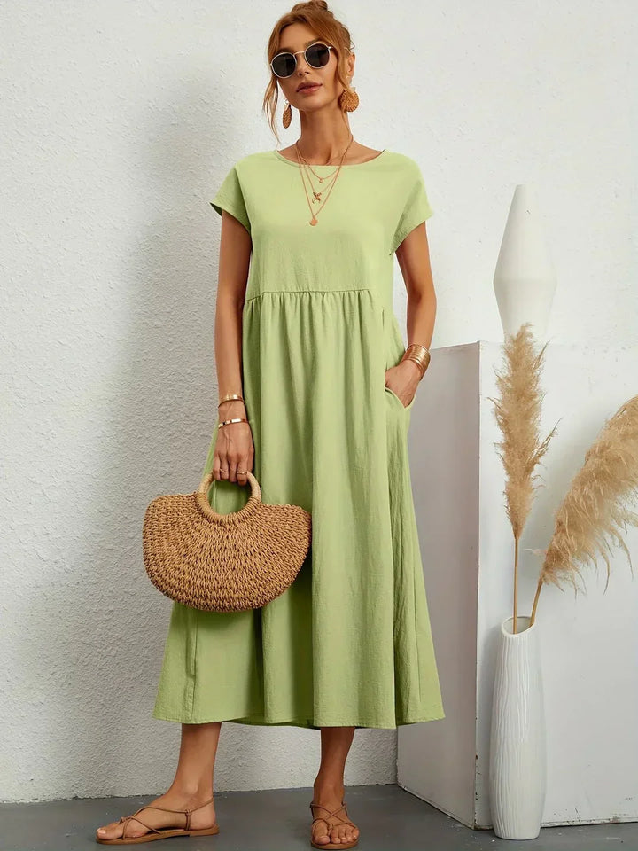 Sophie™ — Fluid Midi Dress Timeless Elegance