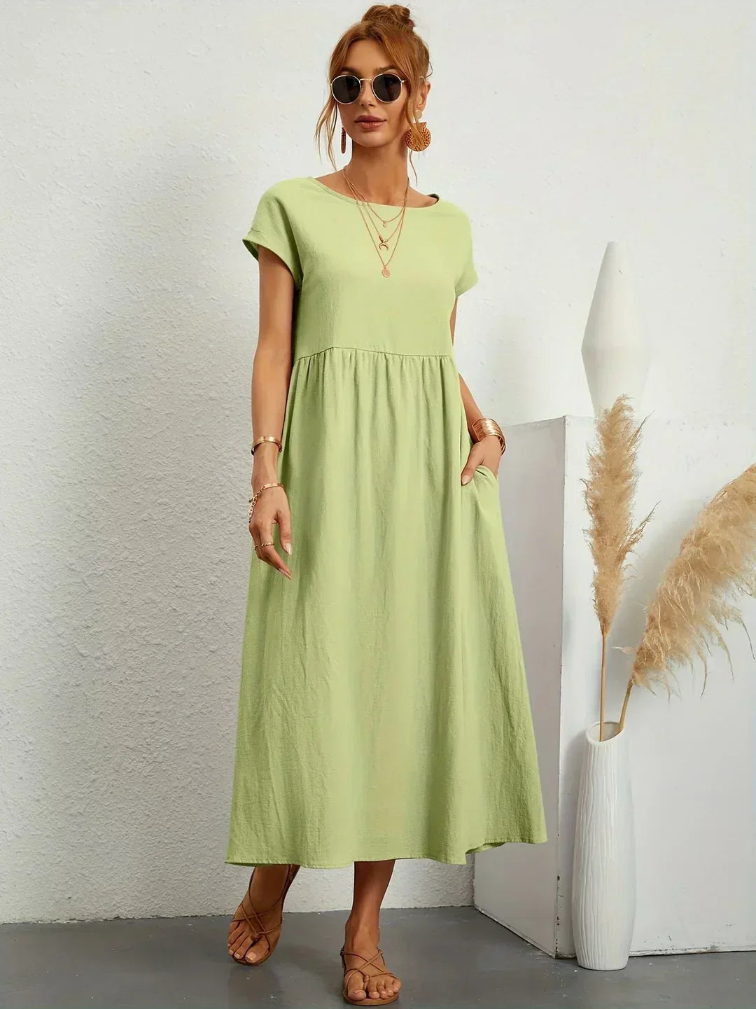 Sophie™ — Fluid Midi Dress Timeless Elegance