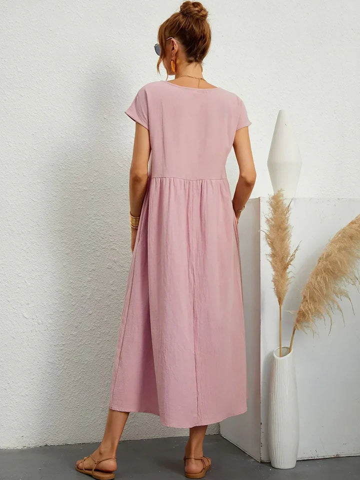 Sophie™ — Fluid Midi Dress Timeless Elegance
