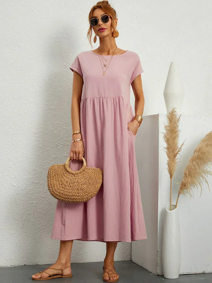 Sophie™ — Fluid Midi Dress Timeless Elegance