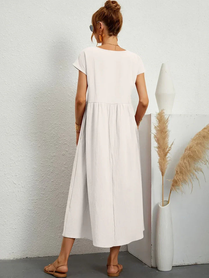 Sophie™ — Fluid Midi Dress Timeless Elegance
