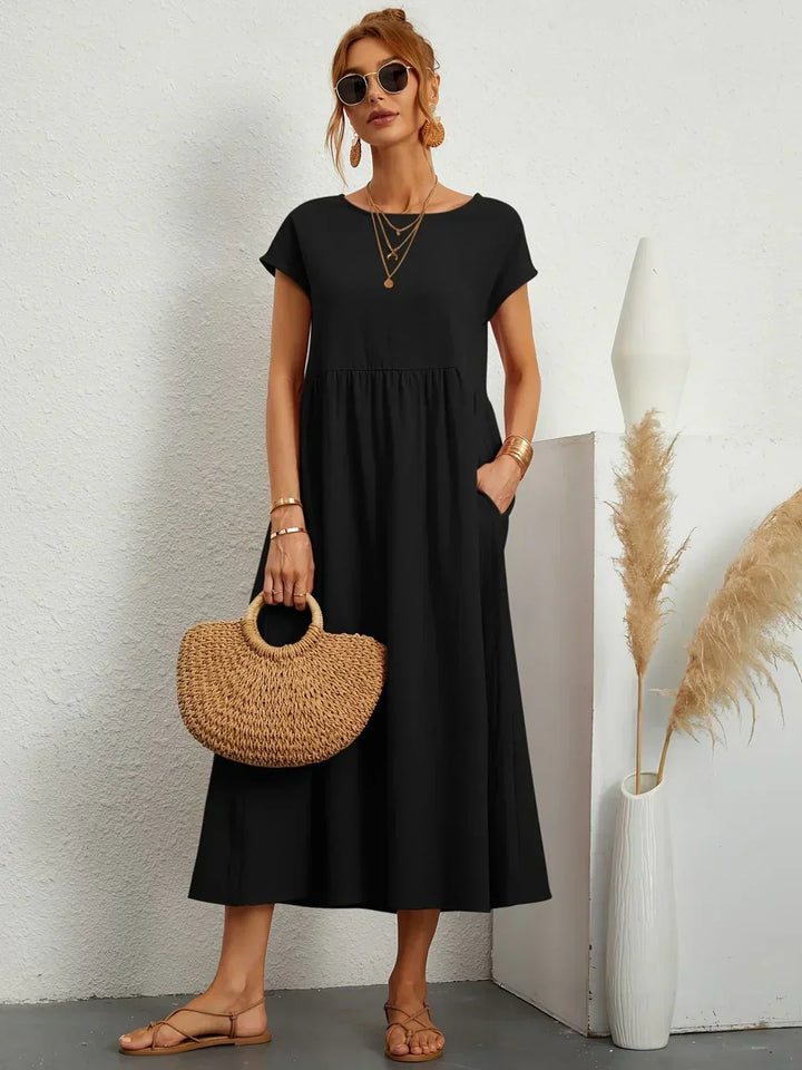 Sophie™ — Fluid Midi Dress Timeless Elegance