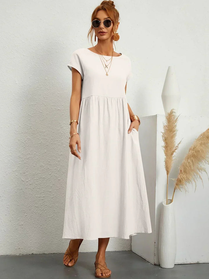Sophie™ — Fluid Midi Dress Timeless Elegance