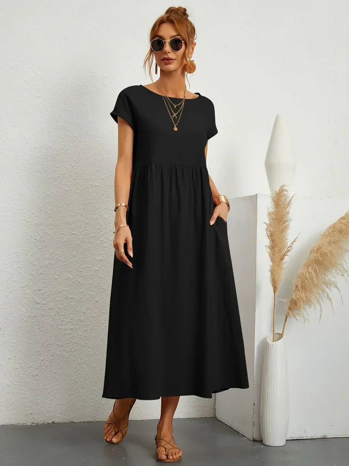 Sophie™ — Fluid Midi Dress Timeless Elegance