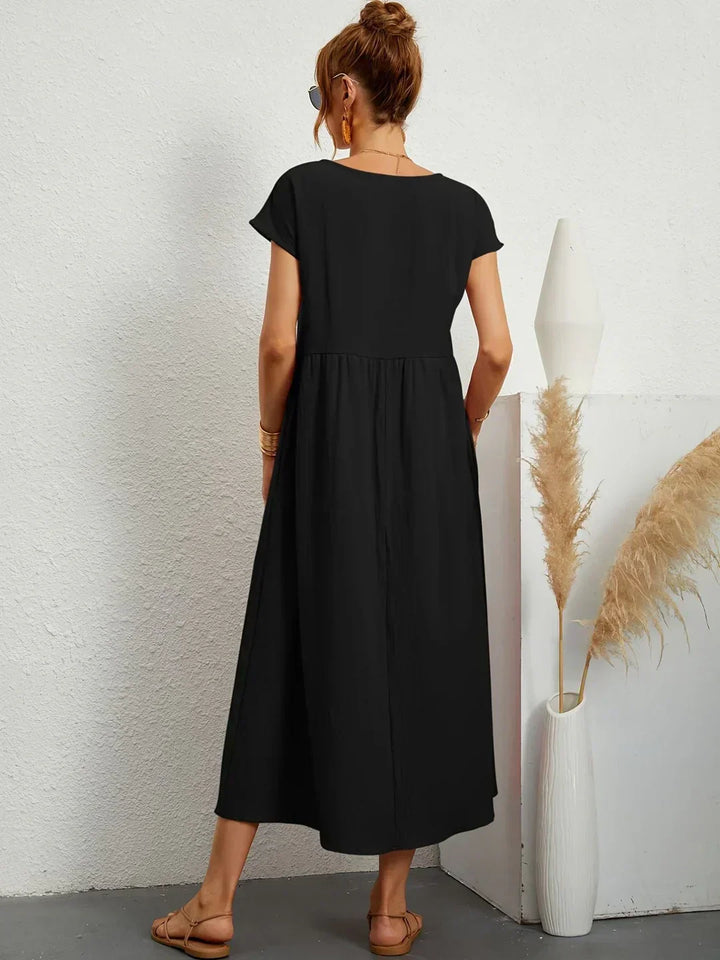 Sophie™ — Fluid Midi Dress Timeless Elegance
