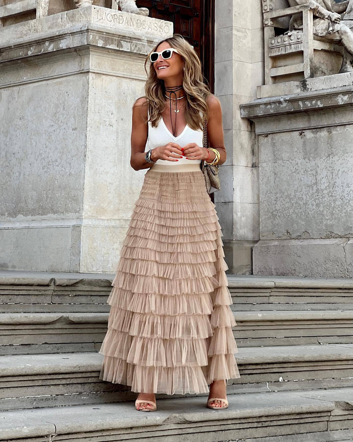 JOAN - Elegant Maxi Layered Cake Skirt