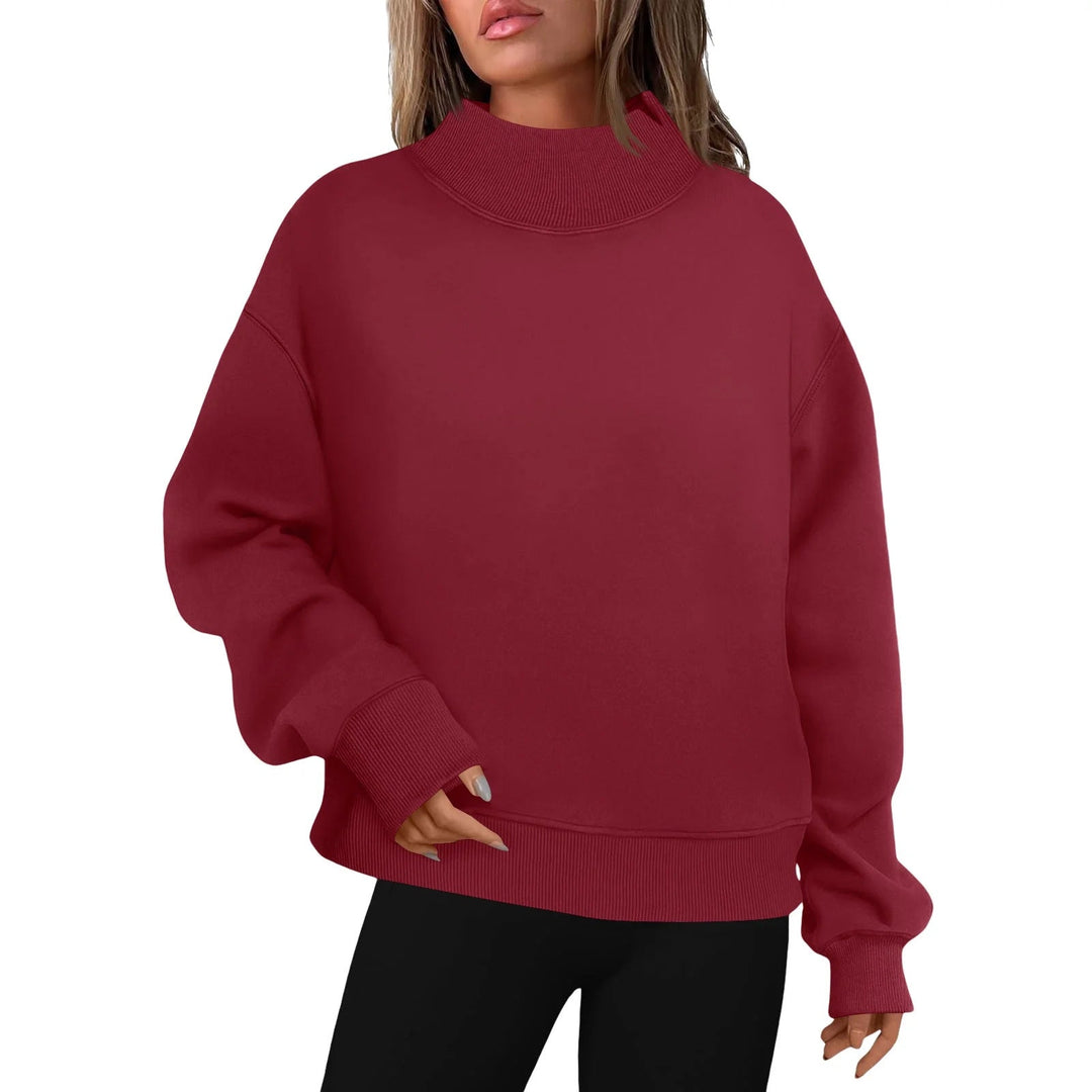 MARYLYN - Women's Oversized Turtleneck Sweatshirt Long Sleeve Pullover