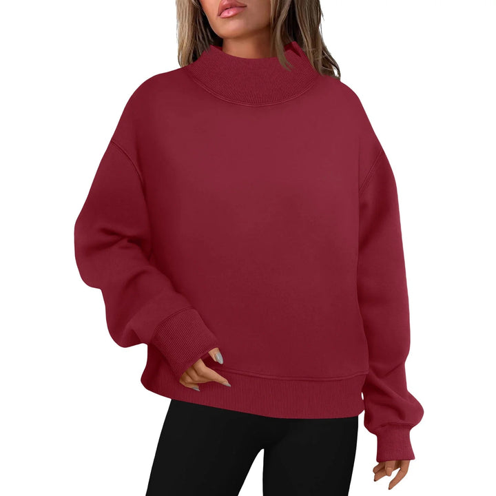 MARYLYN - Women's Oversized Turtleneck Sweatshirt Long Sleeve Pullover