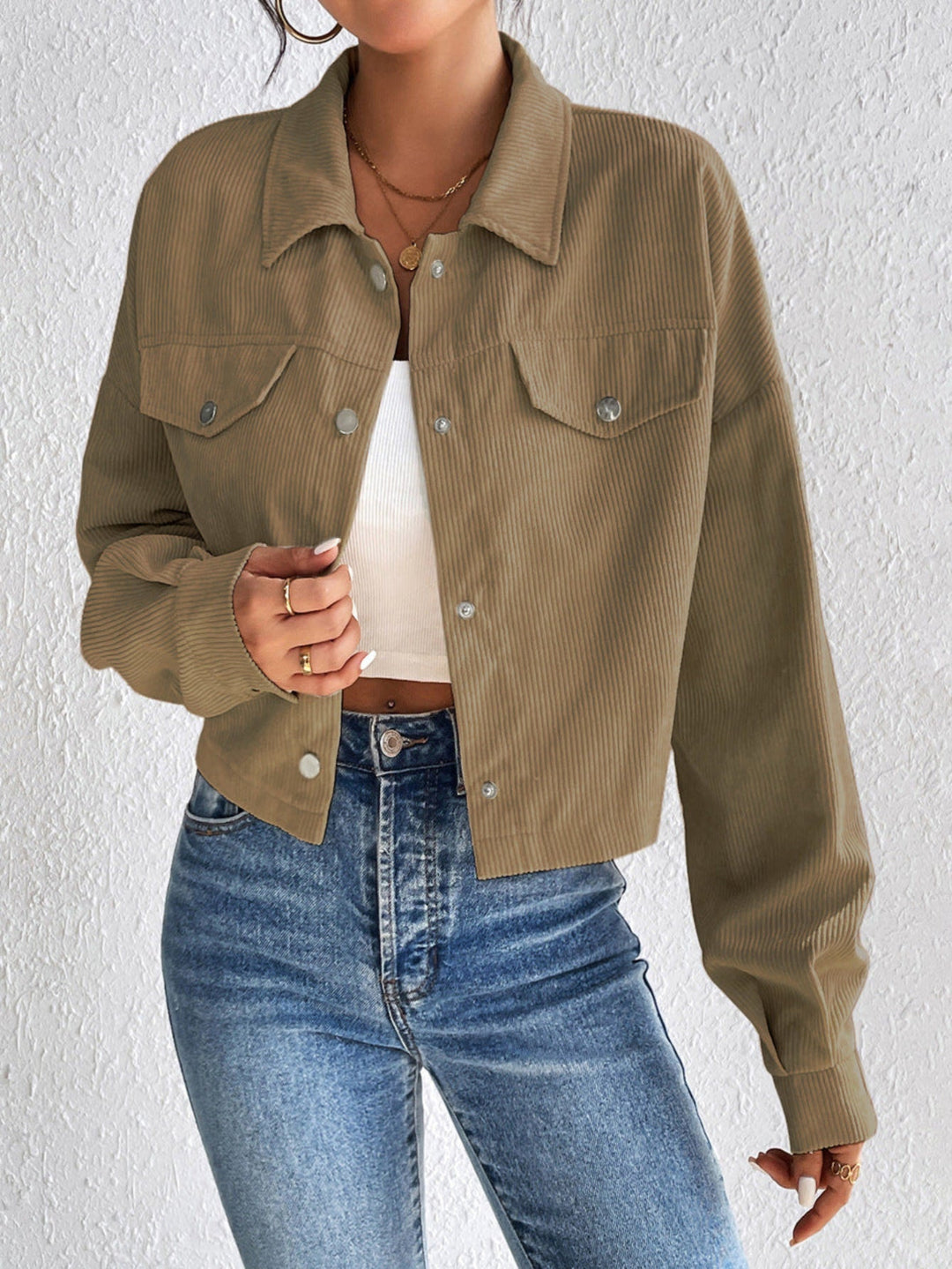 TALLULAH – Vintage Collared Button-Up Jacket