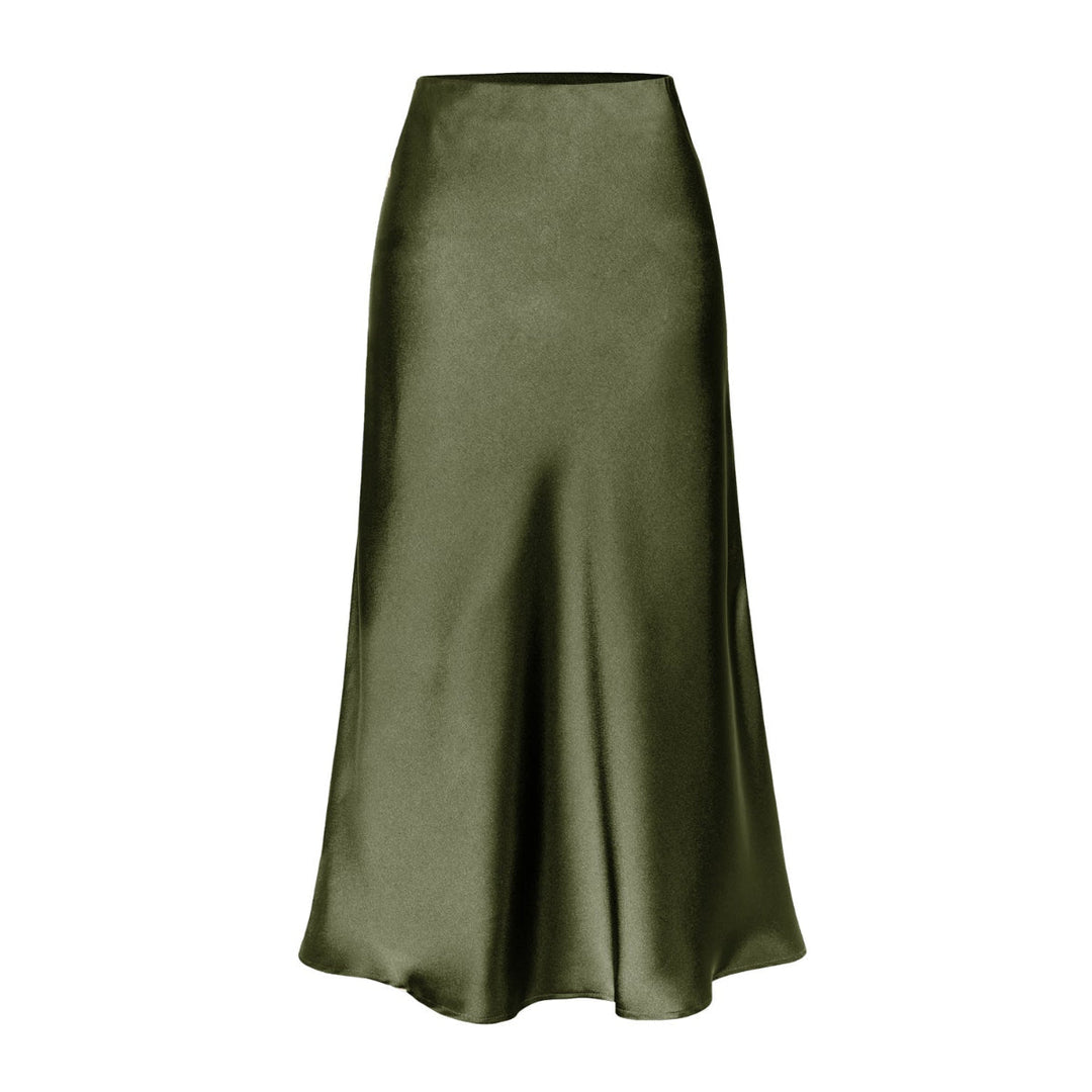 KEITH - Elegant High Waist Side Slit Midi Skirt