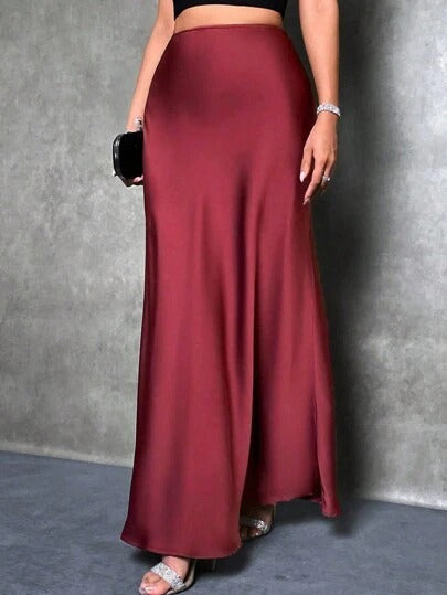 FIONA - Satin High-Waist Skirt