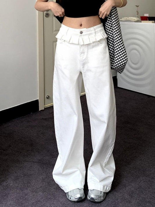 PAISLEY – Elegant Lace-Trimmed Wide-Leg Jeans