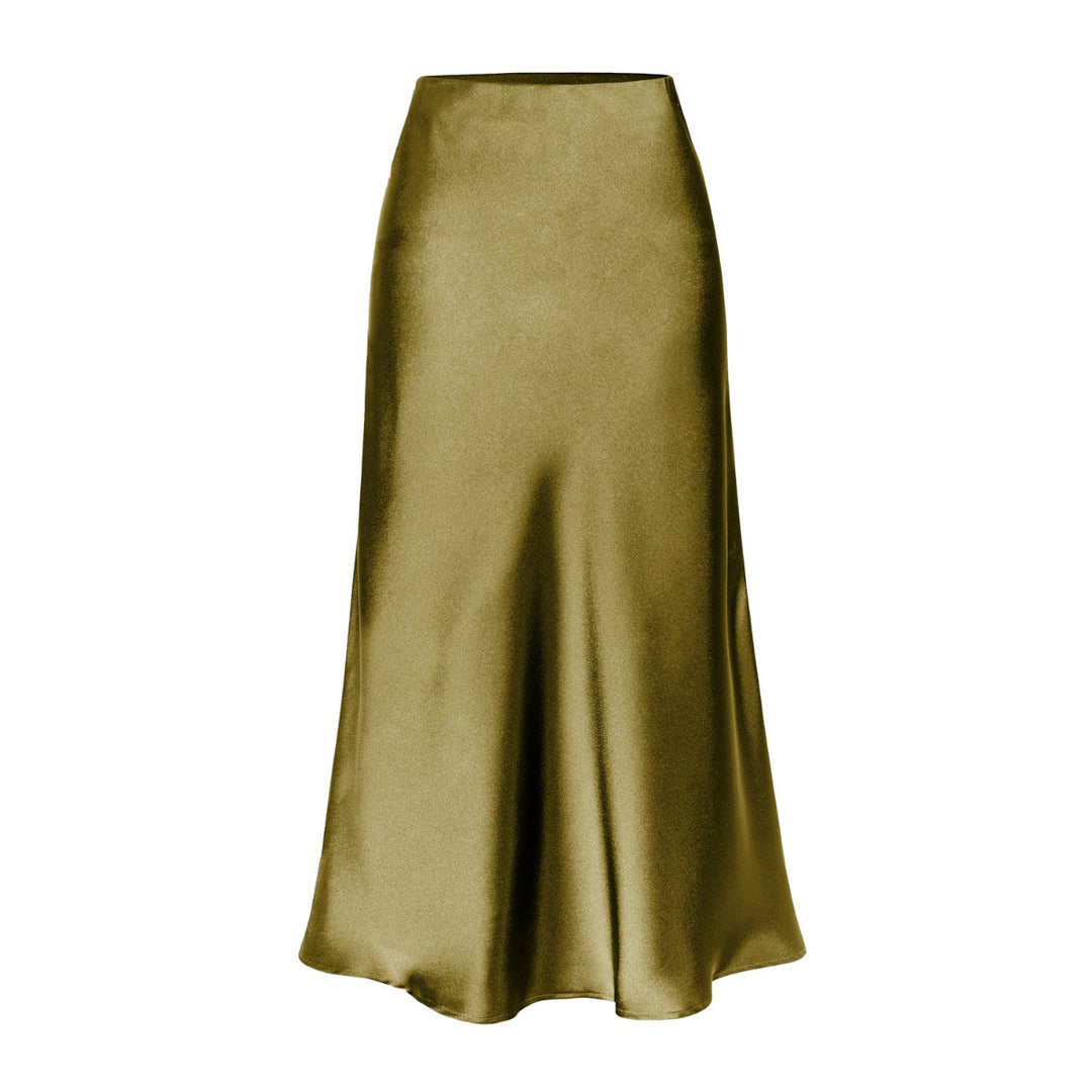 KEITH - Elegant High Waist Side Slit Midi Skirt