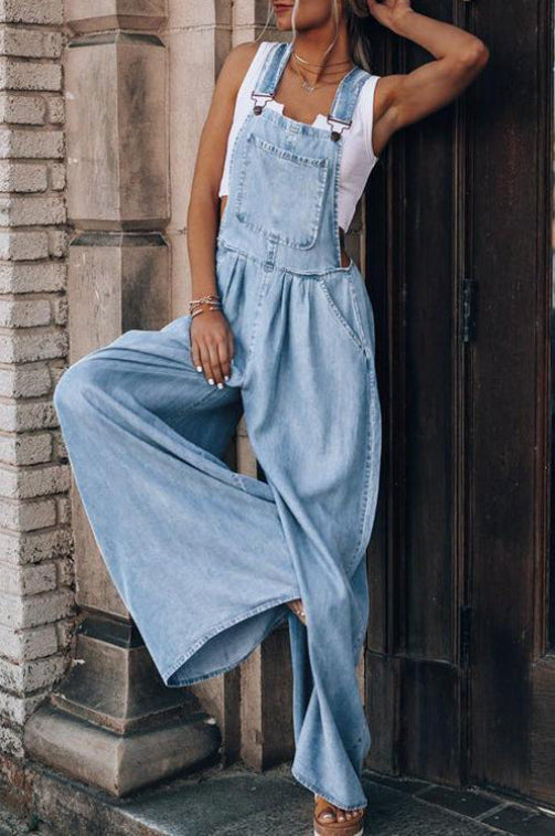 URA - Vintage Wide Leg Fashion Jumpsuit