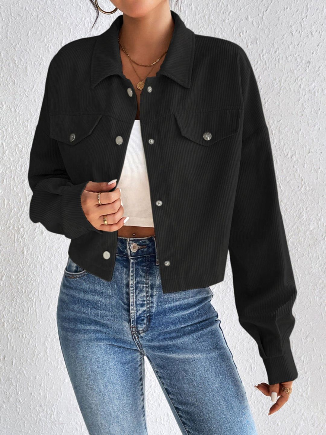 TALLULAH – Vintage Collared Button-Up Jacket
