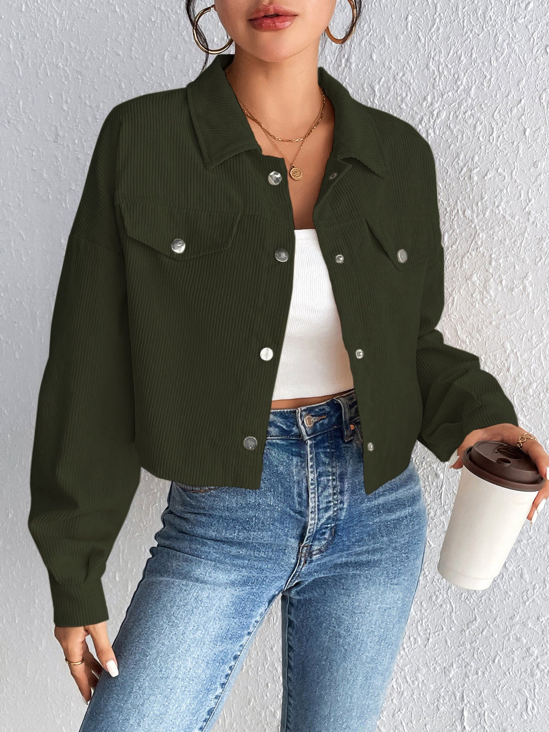 TALLULAH – Vintage Collared Button-Up Jacket