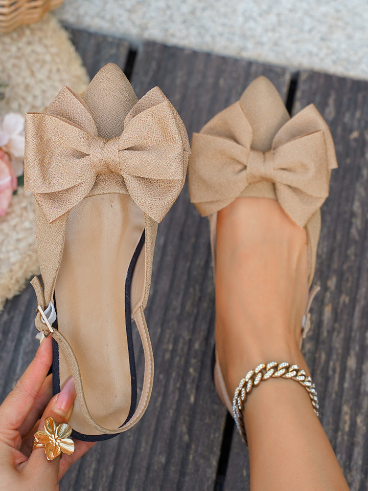 Ruby™ | Elegant Bow Slingback Flats