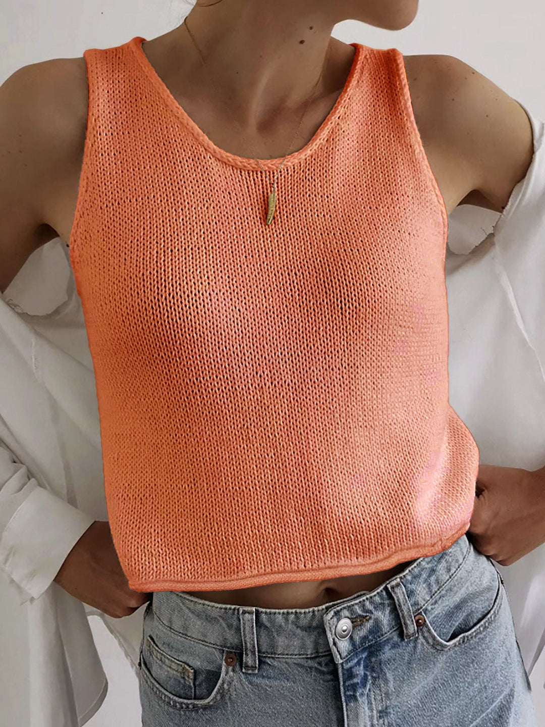 KAREEM - Casual Round Neck Vest Pullover Top