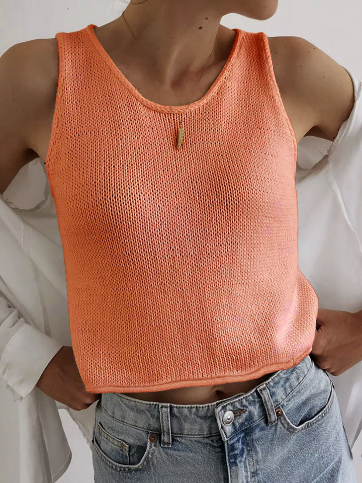 KAREEM - Casual Round Neck Vest Pullover Top