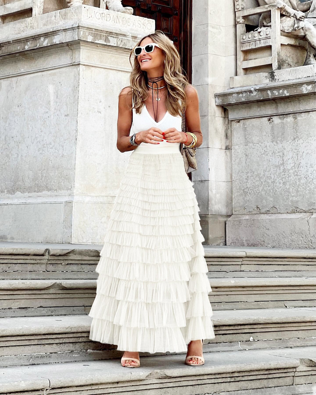 JOAN - Elegant Maxi Layered Cake Skirt