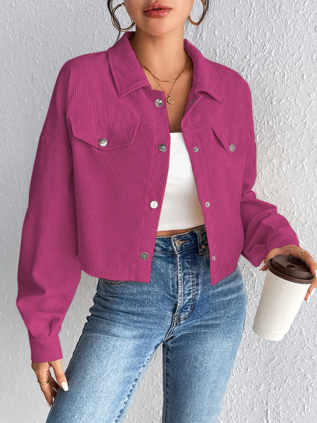 TALLULAH – Vintage Collared Button-Up Jacket