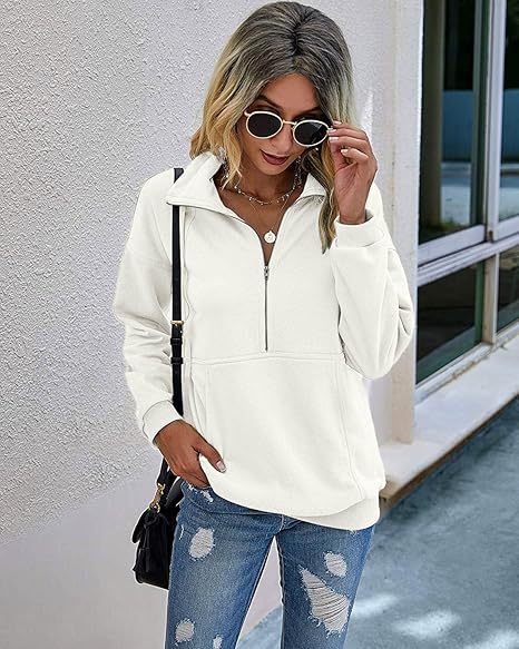 ANNIE - Lapel Zip-Up Sweatshirt for Women Casual Pullover