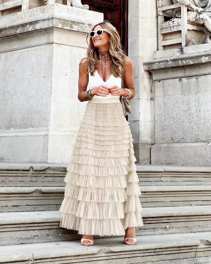 JOAN - Elegant Maxi Layered Cake Skirt