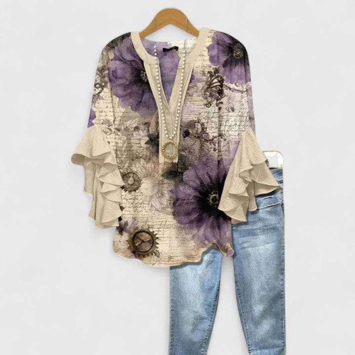 Angie™ | Ruffle Sleeve Statement Blouse