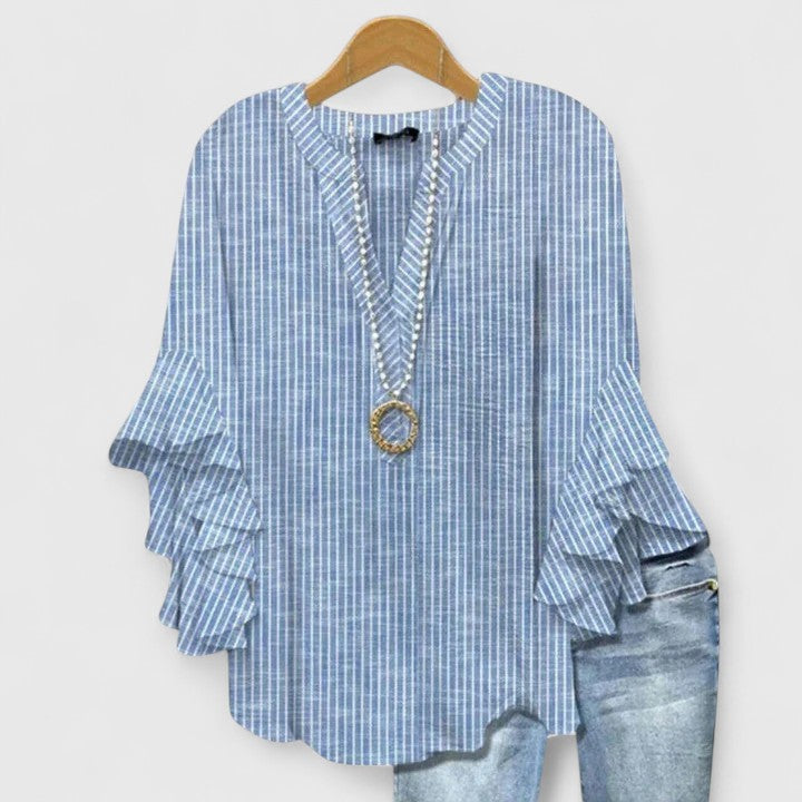 Angie™ | Ruffle Sleeve Statement Blouse