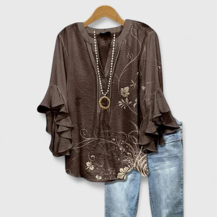 Angie™ | Ruffle Sleeve Statement Blouse