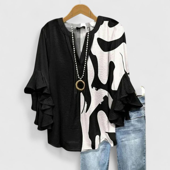 Angie™ | Ruffle Sleeve Statement Blouse