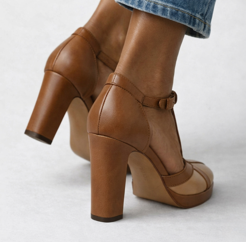 Nellie™ - Elegant T-Strap High Heel Pump