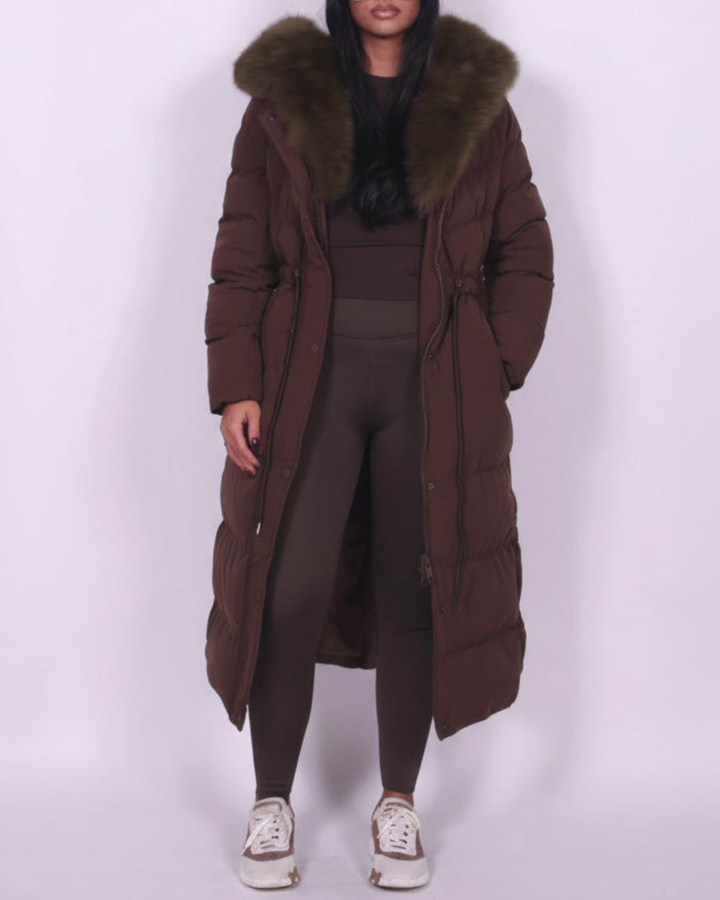 Aurora | Luxe Fur-Collar Long Puffer Coat